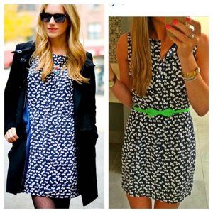 J Crew Half-Placket Tossed Heart Dress - Size